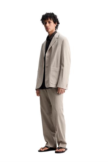 100% WOOL SUIT TROUSERS - Beige by Zara - Image 0