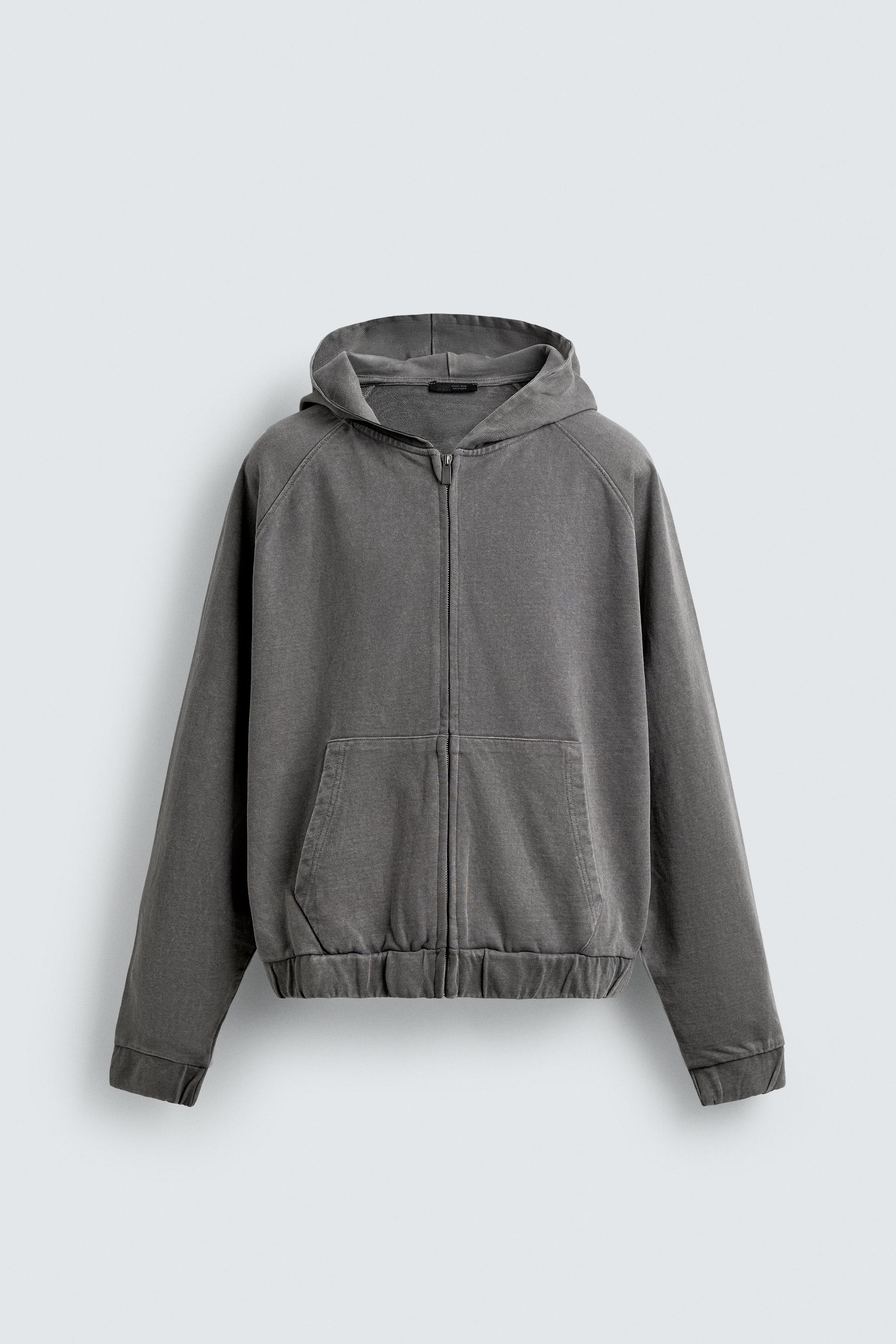 BOXY FIT HOODIE SWEATSHIRT - Dark anthracite | ZARA United