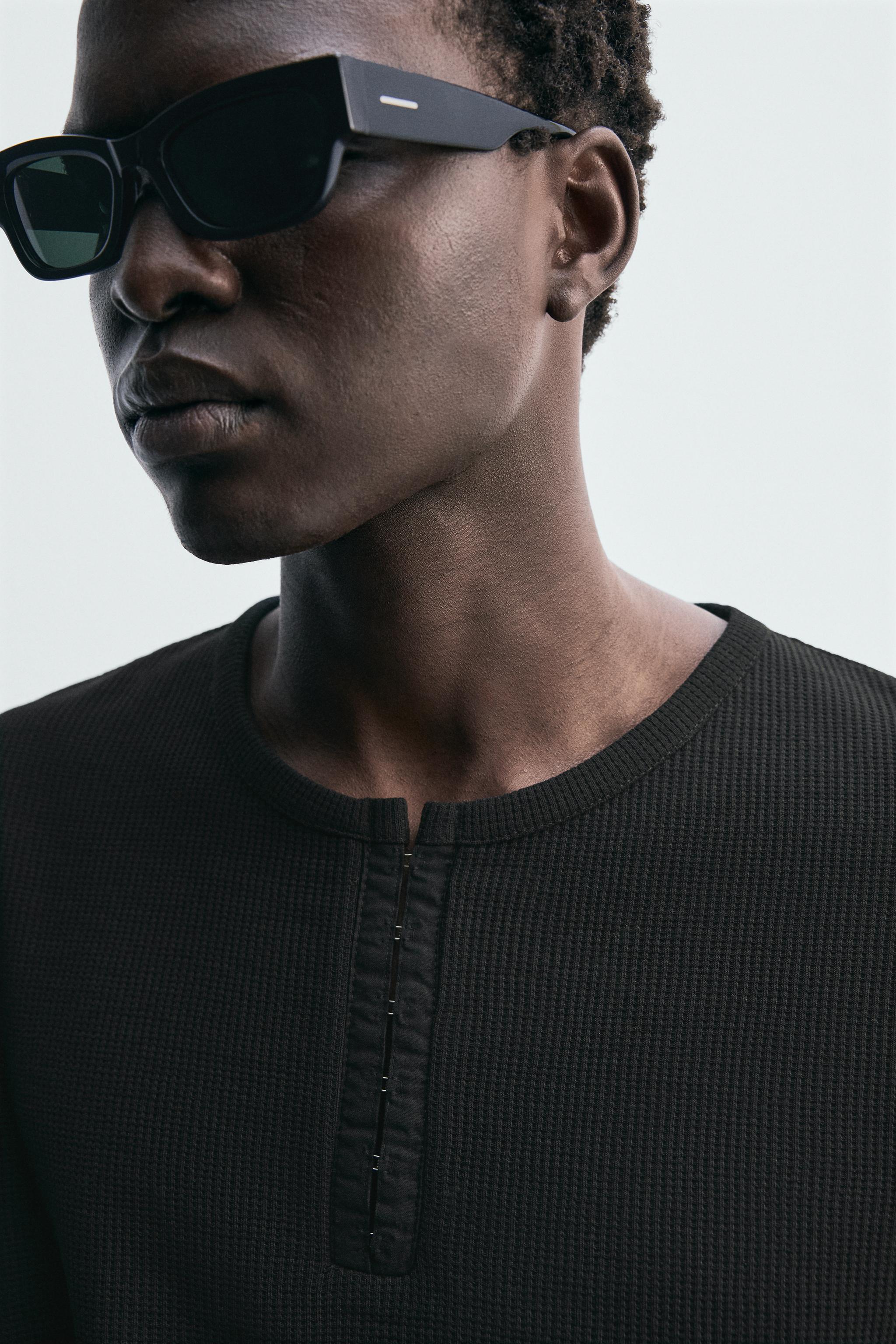 RIBBED HENLEY T-SHIRT