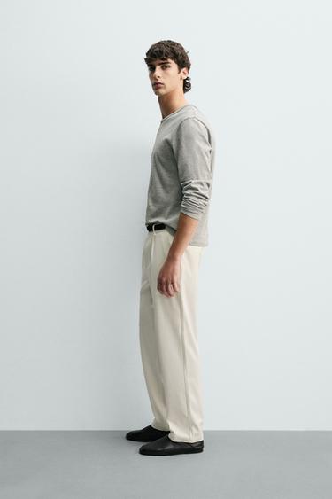 PANTALON STRAIGHT FIT CONFORT - Blanc cassé de Zara - Image 3