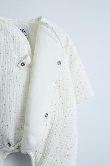 PADDED STAR TEXTURE ONE-PIECE SUIT - Ecru by Zara - Image 3