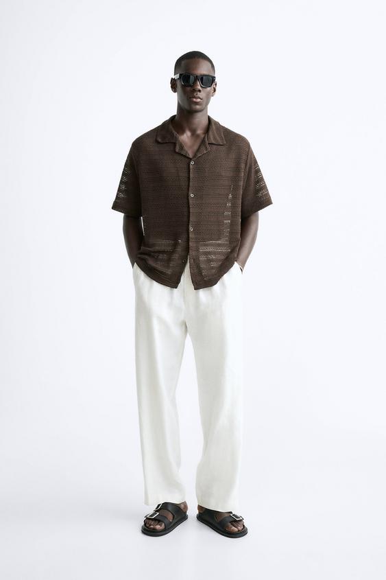 TEXTURED SHIRT - Brown | ZARA India