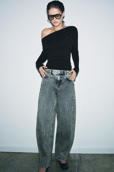 SOFT ASYMMETRIC TOP - Black by Zara