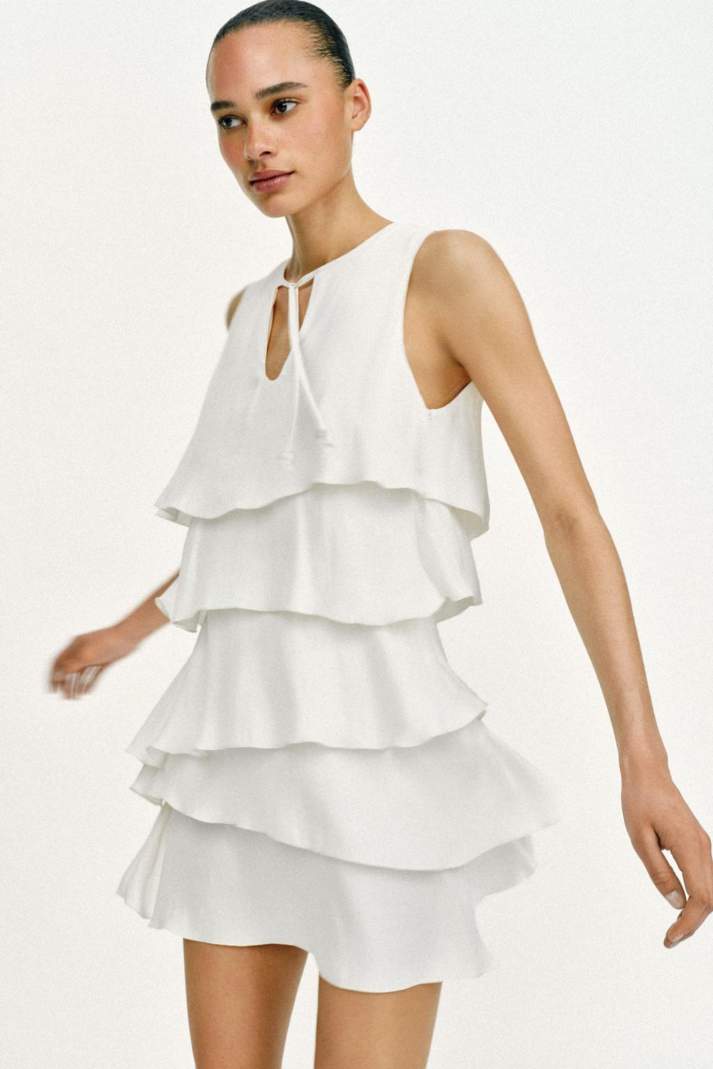 SHORT RUFFLED DRESS