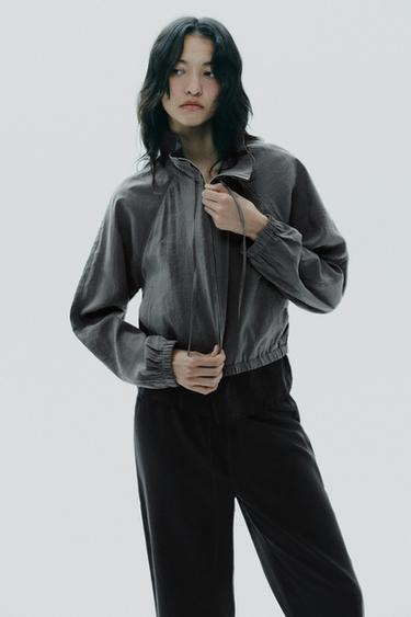 Zara SWEATSHIRT JACKET - Blue marl