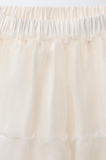 RUFFLED TULLE SKIRT - Ecru by Zara - Image 2