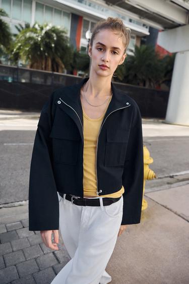 SHORT JACKET WITH HIGH NECK - Navy blue by Zara - Image 5