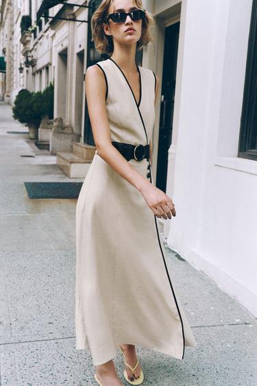 robe chemise oversize chemise beige zara