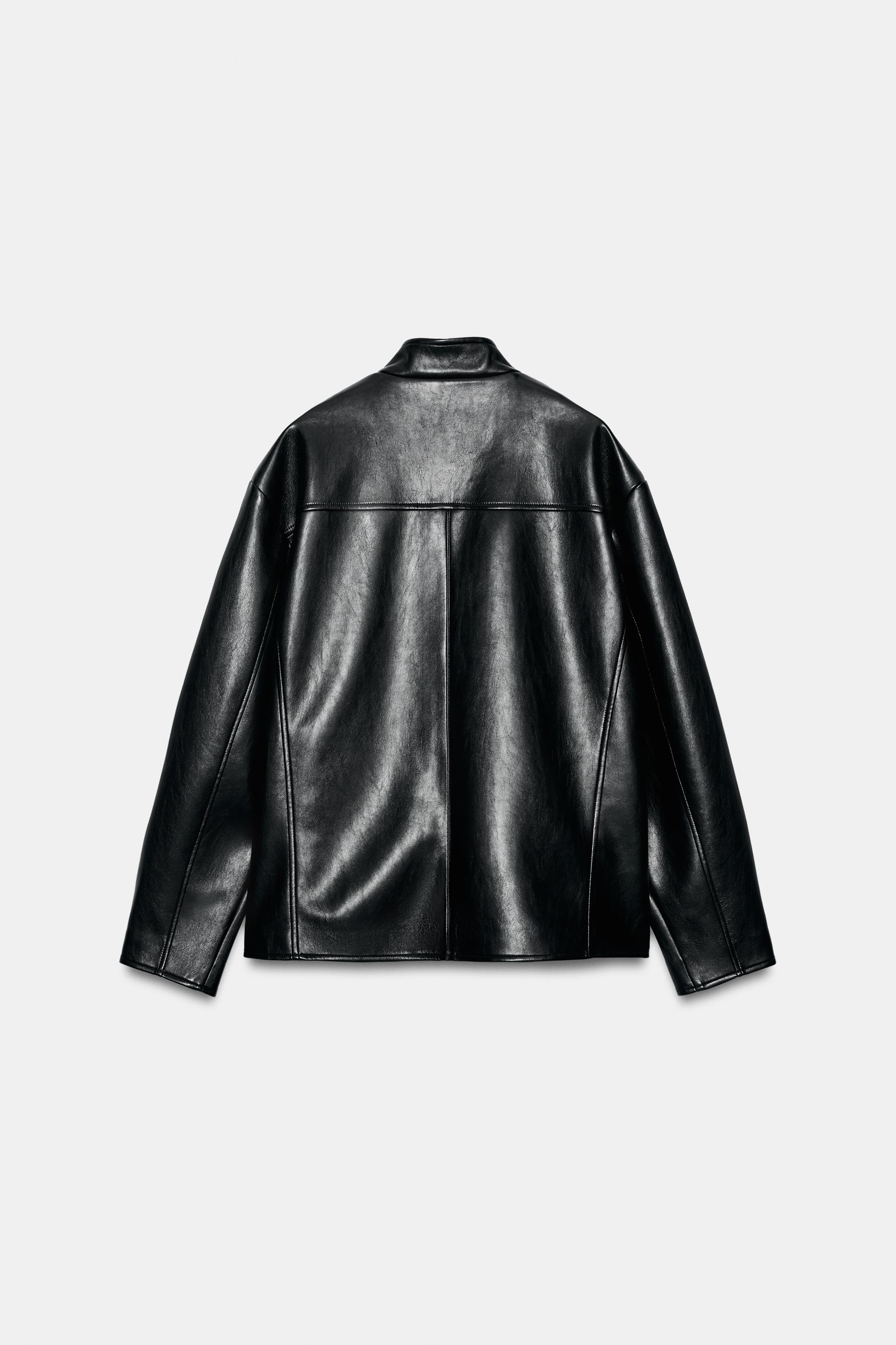 FAUX LEATHER FROG FASTENING JACKET - Black | ZARA United States