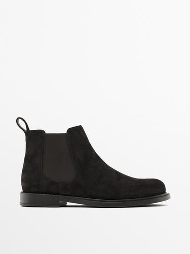 Zara Oiled split leather Chelsea boots - Brown