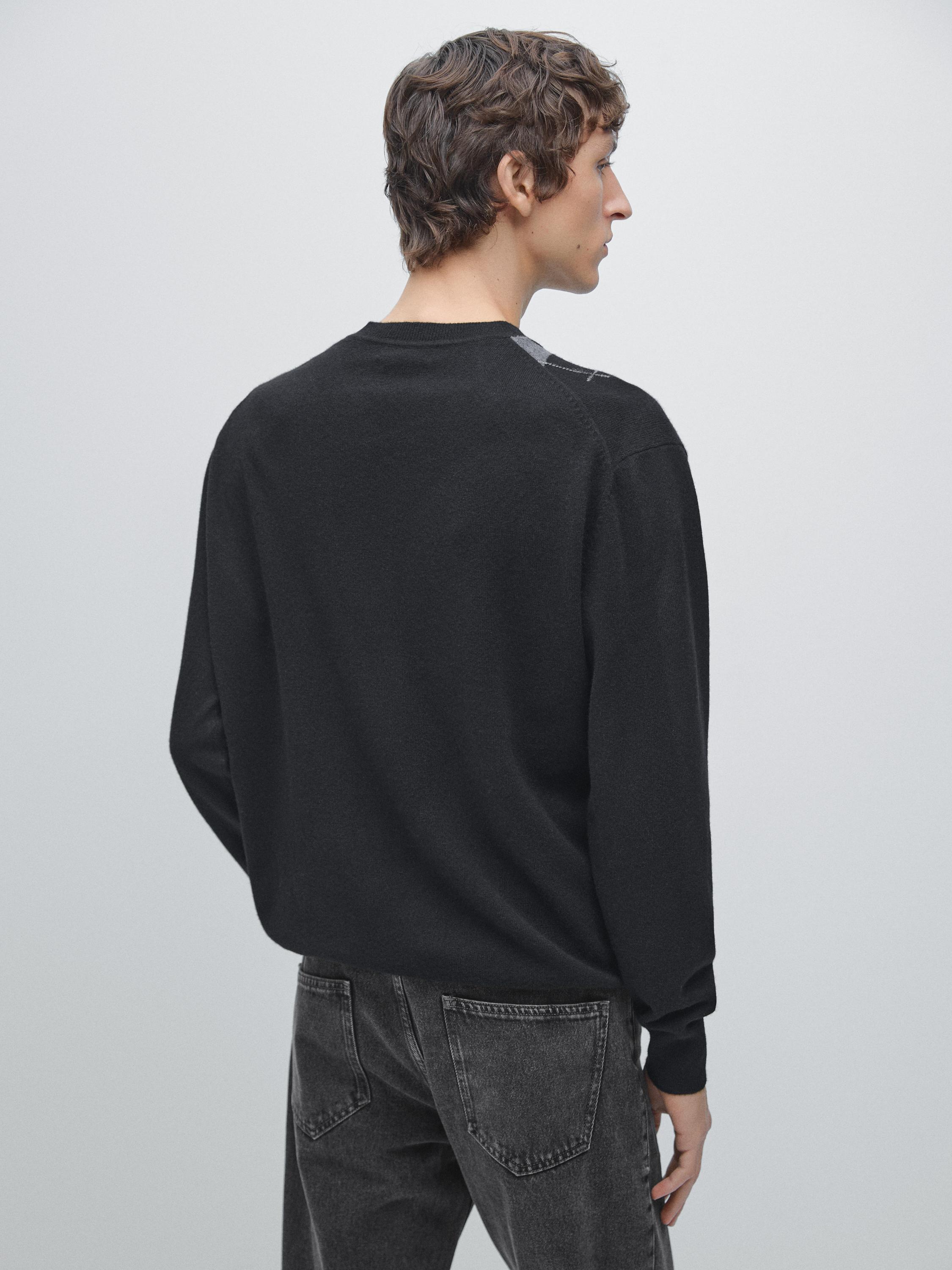 Pull à losanges en maille 100 % laine