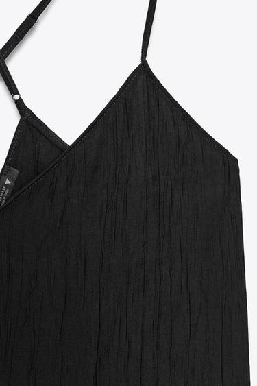 FLOWY TEXTURED JUMPSUIT - Black by Zara - Image 7