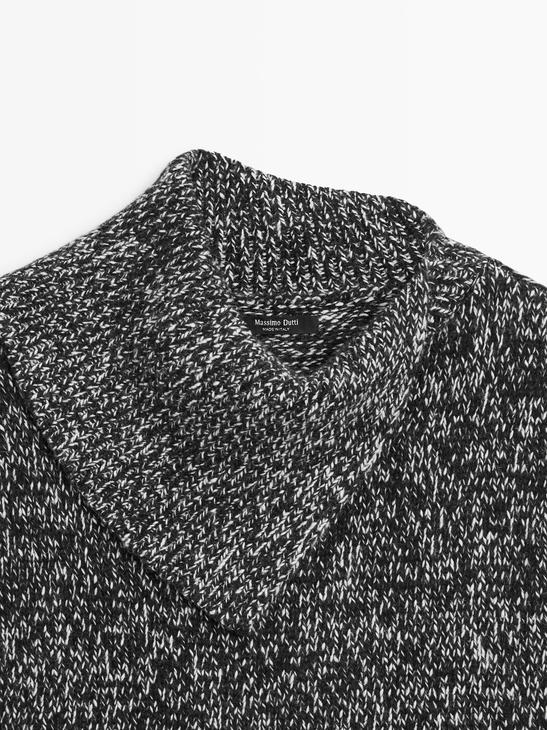 Veste en maille moulinée à col fantaisie