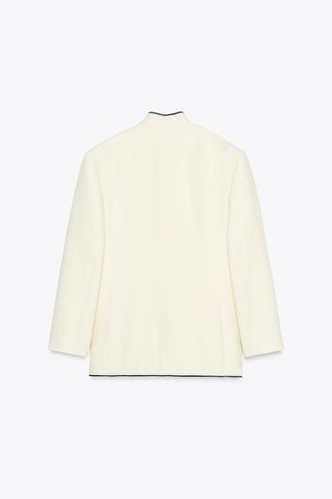 ZW COLLECTION BLAZER WITH CONTRAST TRIMS - Ecru by Zara - Image 2