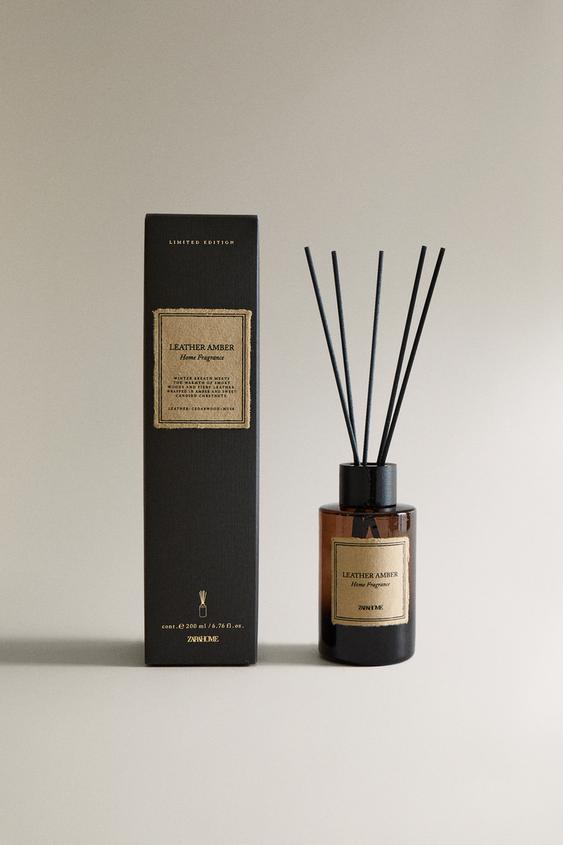 (200 ML) LEATHER AMBER REED DIFFUSERS - Black | ZARA United Kingdom