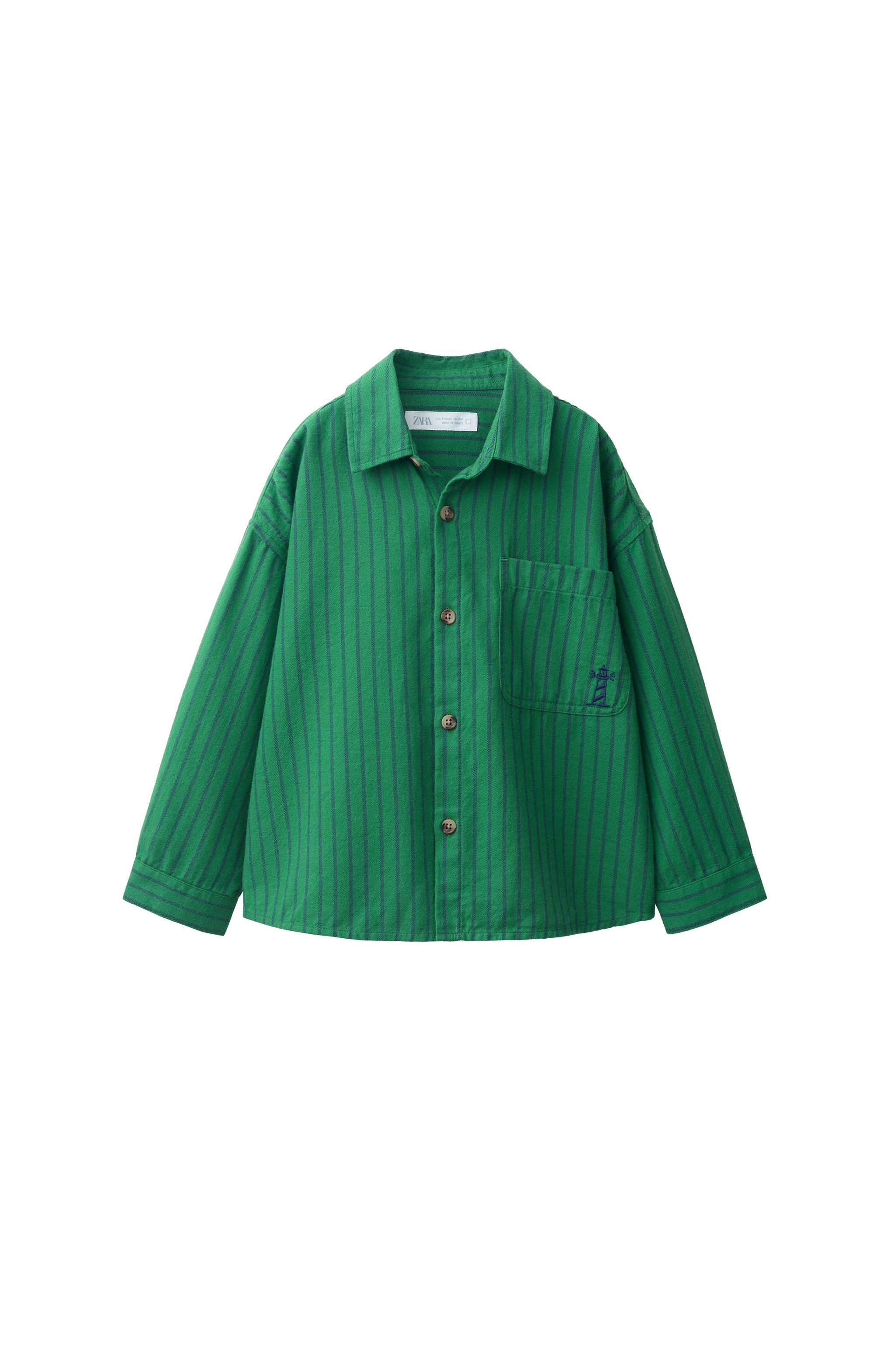 刺繍入りストライプシャツ - ストライプ | ZARA Japan / 日本