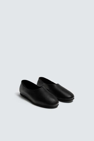 LEATHER LOAFERS VIBRAM® SOLE AARON LEVINE X ZARA - Black by Zara