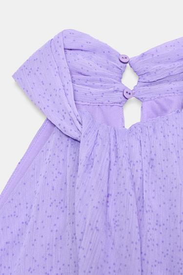 POLKA DOT HALTER BUBBLE TOP - Lilac by Zara - Image 8