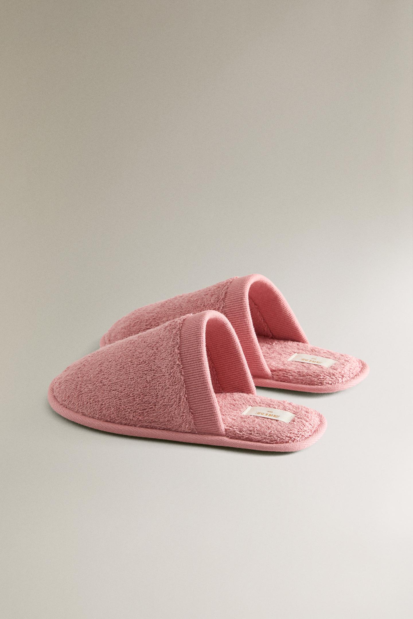 Детские сабо Zara Mule Towel Slippers, цвет: Розовый — фото 4
