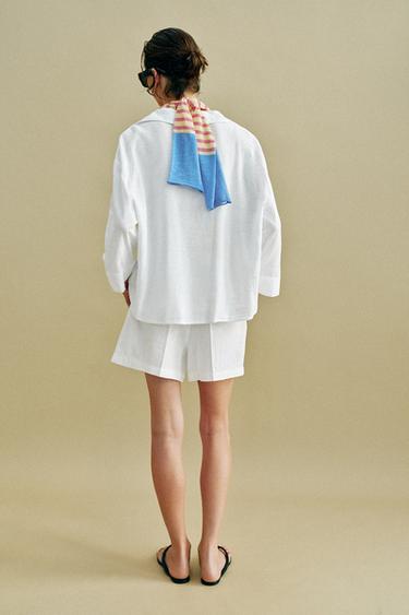 CHEMISE FLUIDE AVEC LIN - Blanc de Zara - Image 4