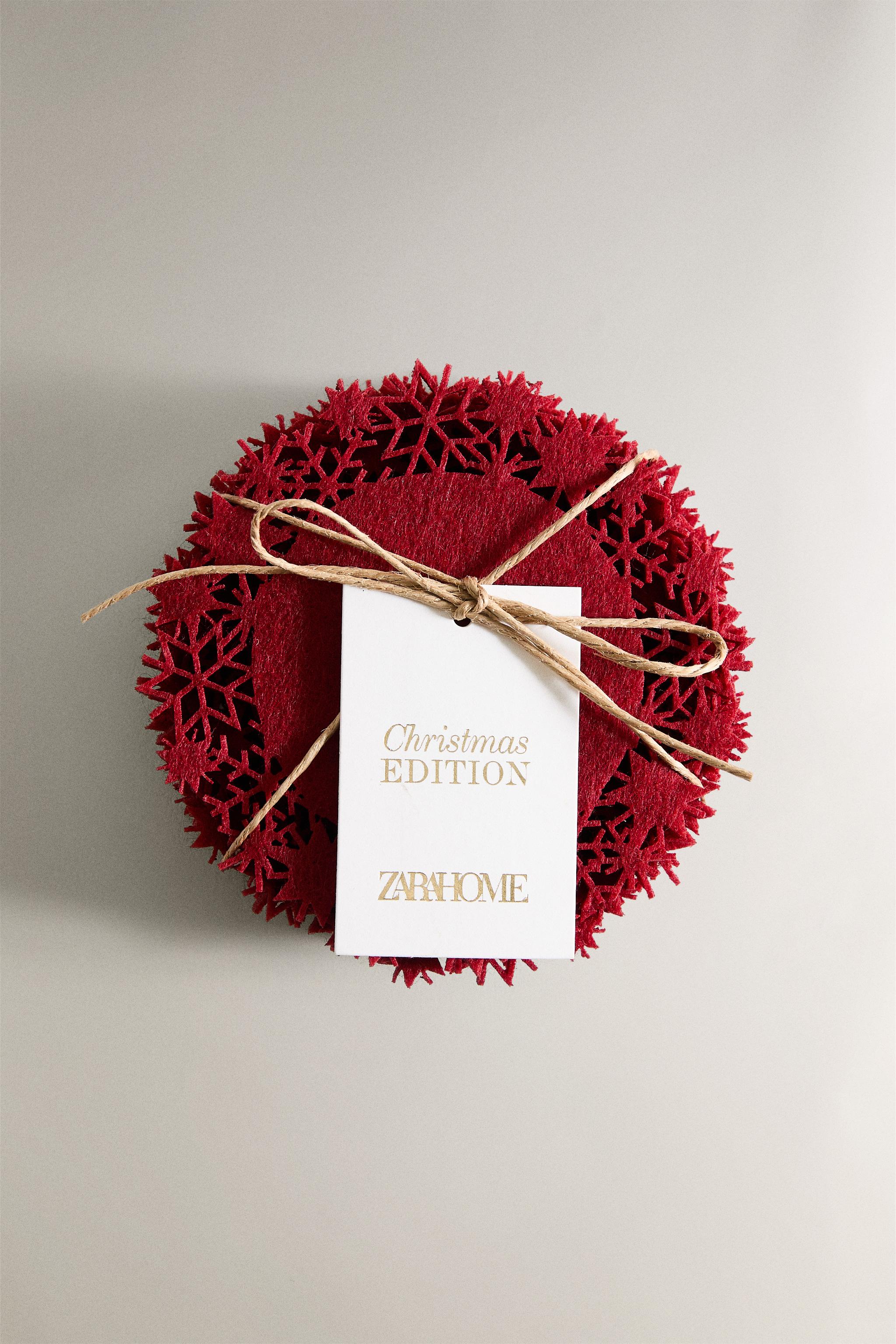 SET OF CHRISTMAS SNOWFLAKE FELT COASTERS (SET OF 6)