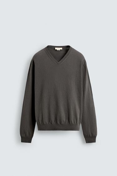 ÁO LEN COTTON - LINEN NHẸ - Màu xám từ Zara