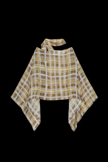CAPA CUADROS FOULARD - Khaki de Zara