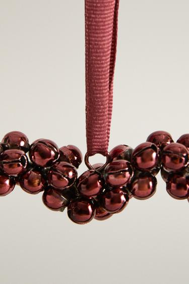 HEART SLEIGH BELLS CHRISTMAS TREE DECORATION — Red 2