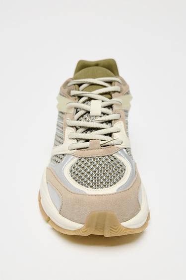 COLOUR-BLOCK RUNNING TRAINERS - Green by Zara - Image 3