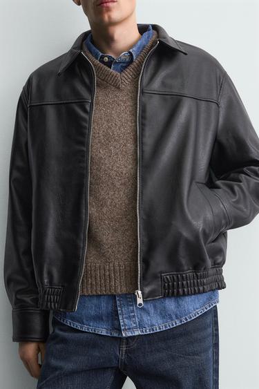BLOUSON BOMBER MATIÈRE SYNTHÉTIQUE - Noir de Zara - Image 5