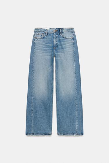 TRF MID-WAIST WIDE-LEG JEANS - Blue by Zara