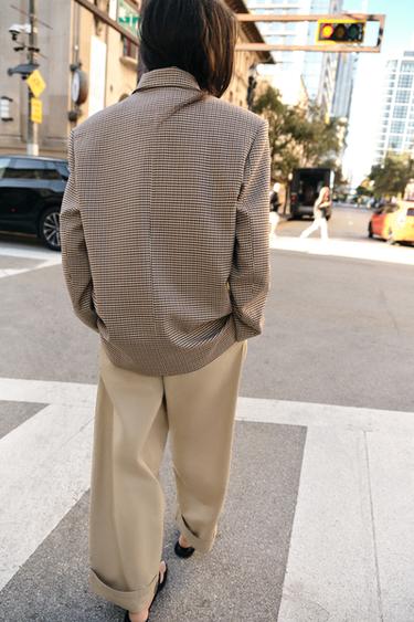 VESTE OVERSIZE À BOUTONNAGE CROISÉ - Noir / Vert de Zara - Image 6