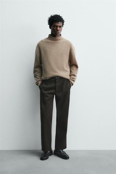 Zara WOOL - SILK BOTTONATO SWEATER - Beige - Image 0