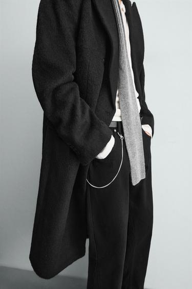 MANTEAU CROISÉ AVEC LAINE - Noir de Zara - Image 7