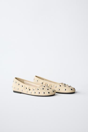 STUDDED BALLET FLATS -  by Zara - Image 1