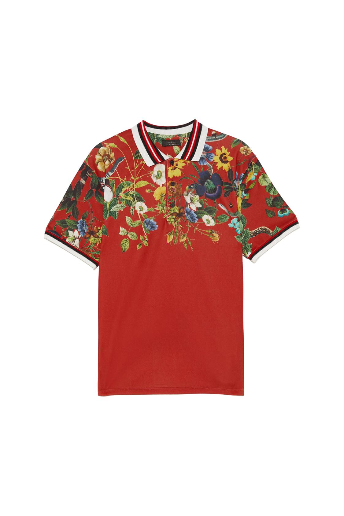 PRINTED POLO SHIRT WITH RIBBED TRIMS - Image 5