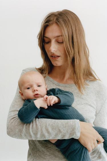TEXTURED T-SHIRT AND LEGGINGS SET - Petrol blue by Zara