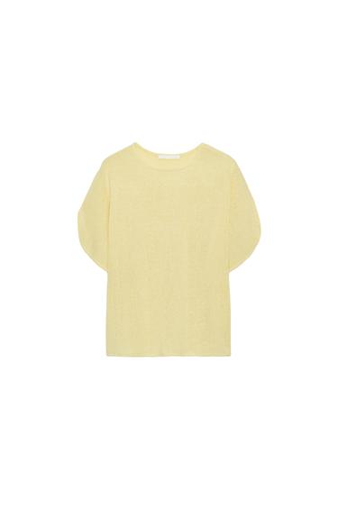 RUSTIC CAPE SLEEVE TOP - Light yellow by Zara