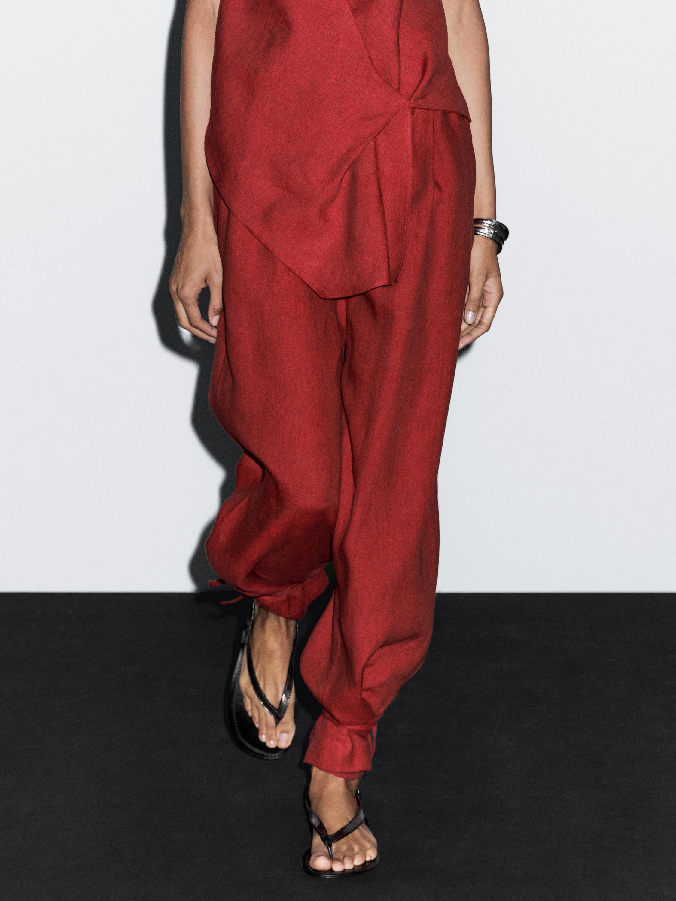 Pantalon nœud 100 % lin