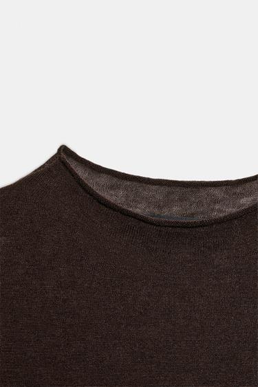 TOP EN LAINE ET SOIE EXTRA FINE - Marron de Zara - Image 4