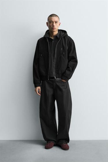 QUILTED HOODED JACKET - Black by Zara