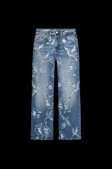 JEANS SLOUCHY TRF ROTOS TIRO MEDIO - Azul de Zara - Imagen 0