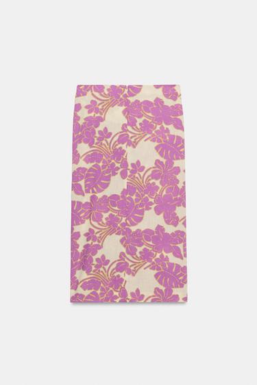 PRINTED MIDI SKIRT WITH VENT - 118 by Zara - Image 6