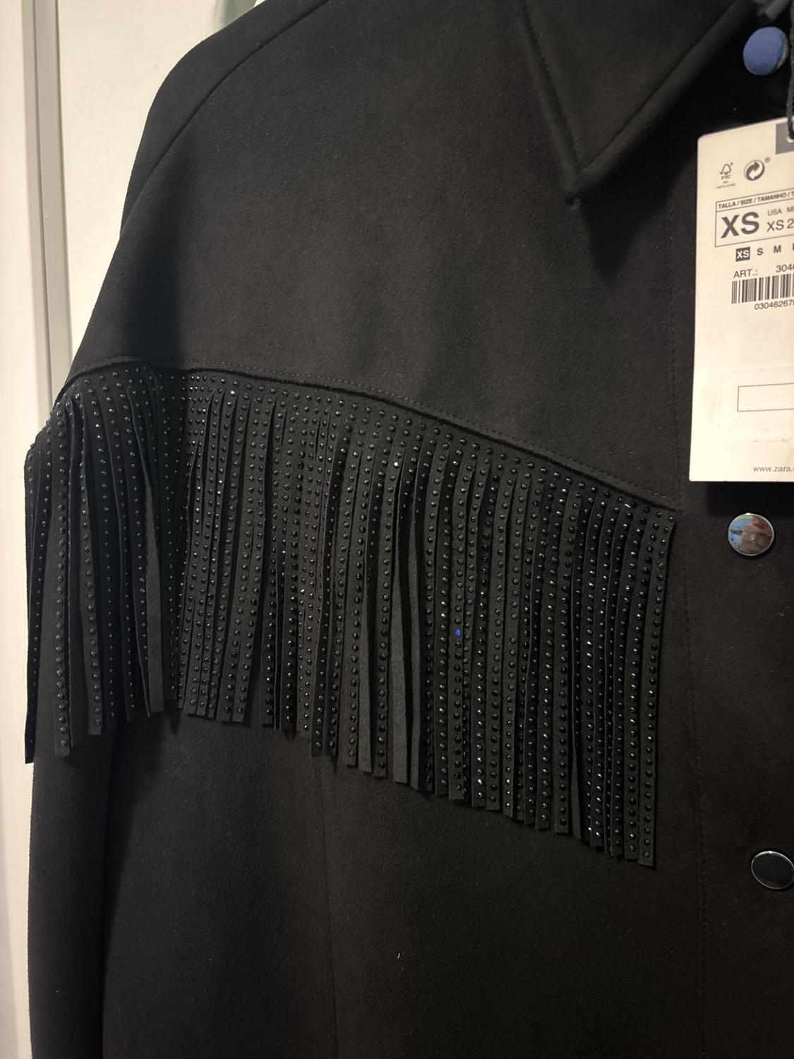 FAUX SUEDE OVERSHIRT WITH FRINGING - Image 2