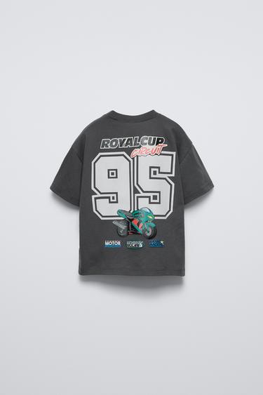 T-shirt imrpimé moto - Gris anthracite de Zara - Image 1