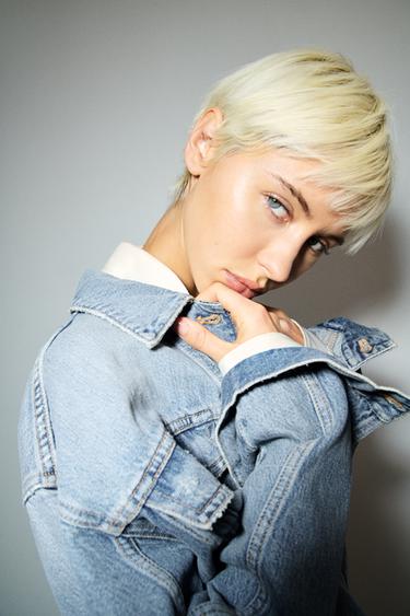 TRF RHINESTONE DENIM JACKET - Blue by Zara - Image 6