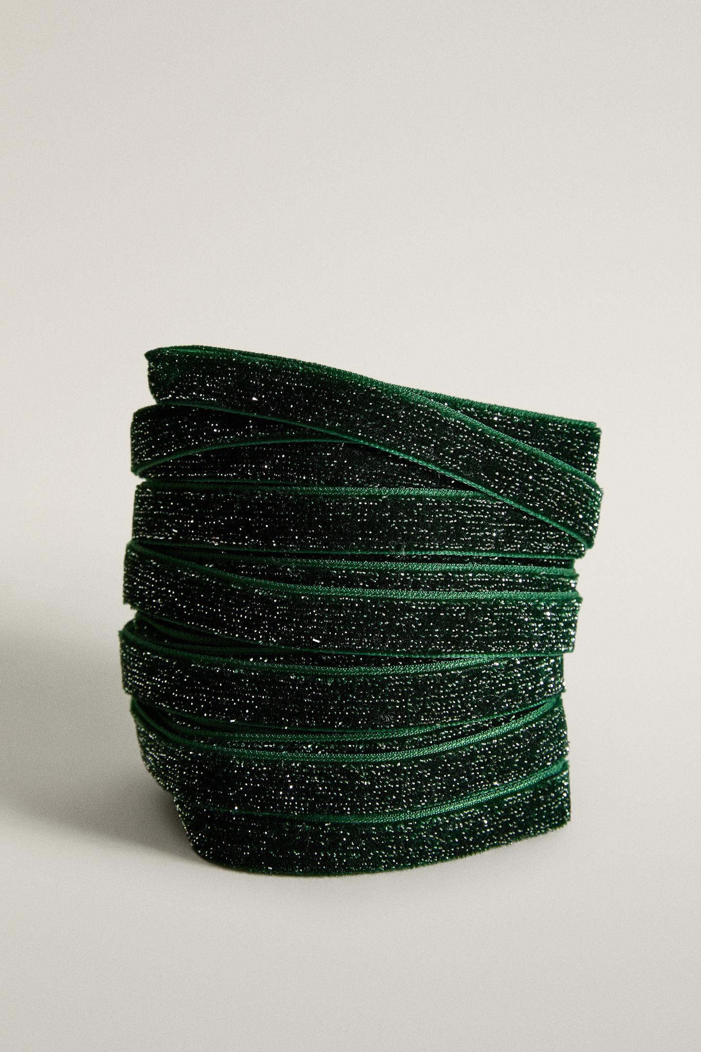 Zara Shiny Christmas Ribbon, цвет: Зелёный — фото 1