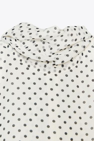 ZW COLLECTION POLKA DOT HALTER TOP - Black / White by Zara - Image 6