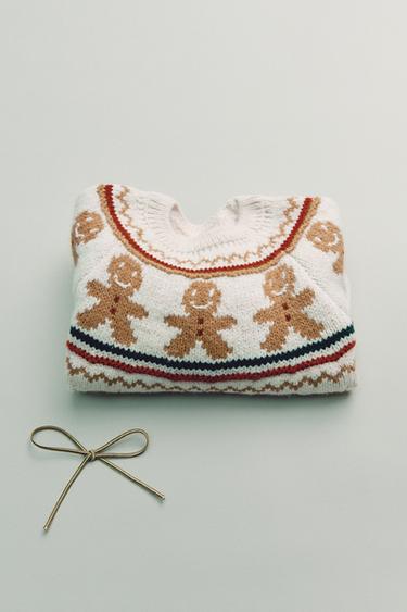 CABLE-KNIT COOKIE JUMPER - Ecru by Zara