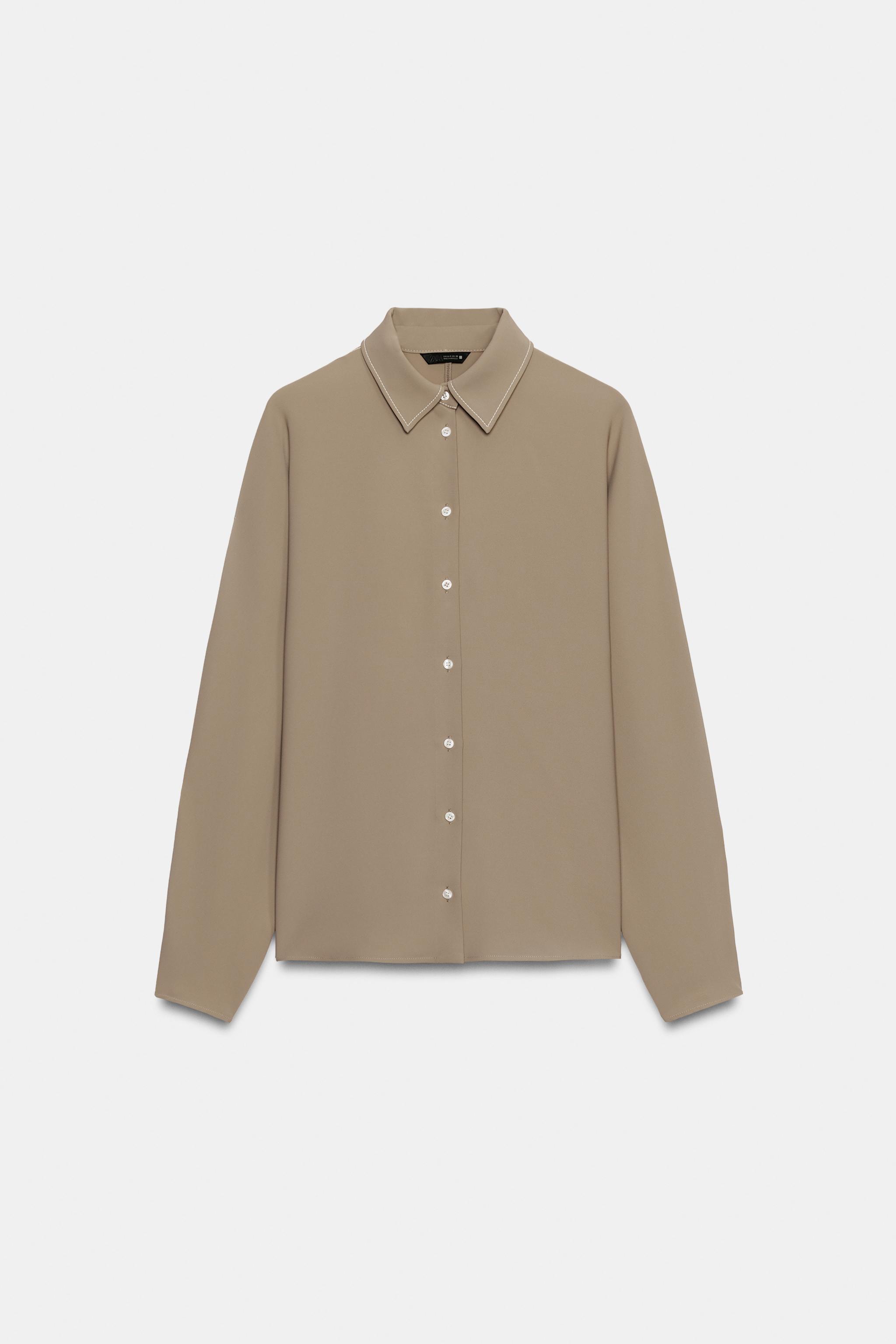 CONTRAST TOPSTITCHING SHIRT